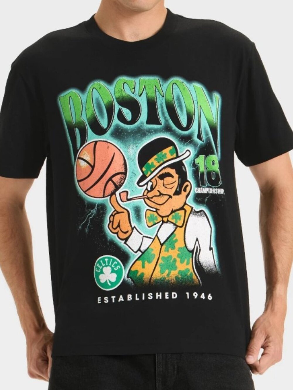 NEW Men's Short Sleeve NBA Boston Celtics Black XXL T-Shirt